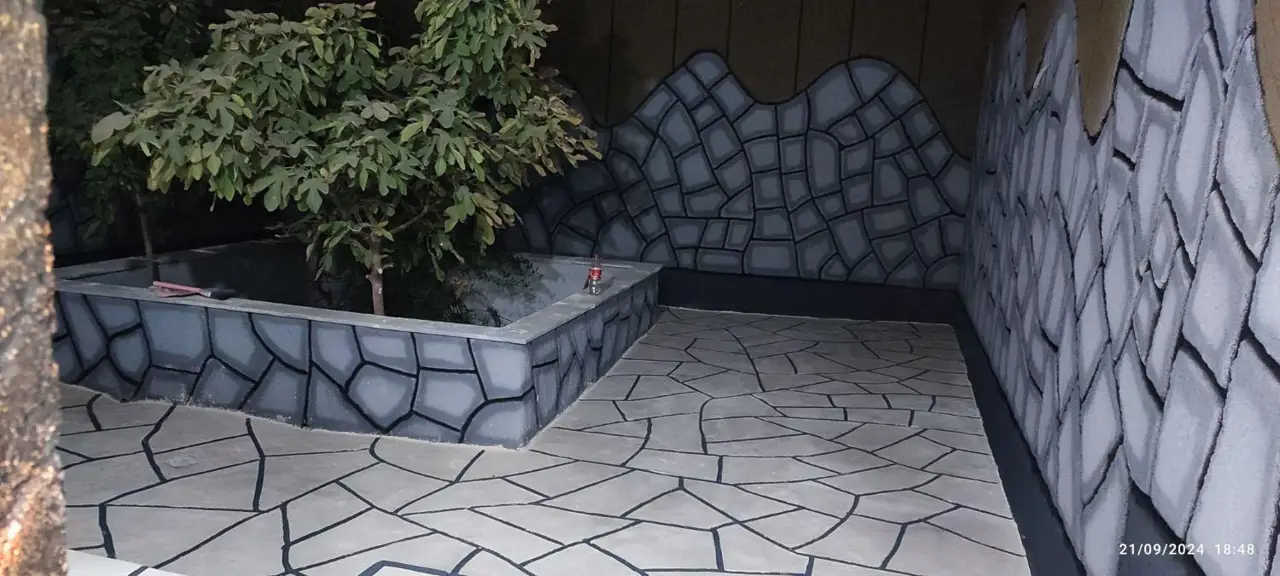 پیمانکاری ،محوطه سازی، سیمانکاری طرح سنگ وکف سازی