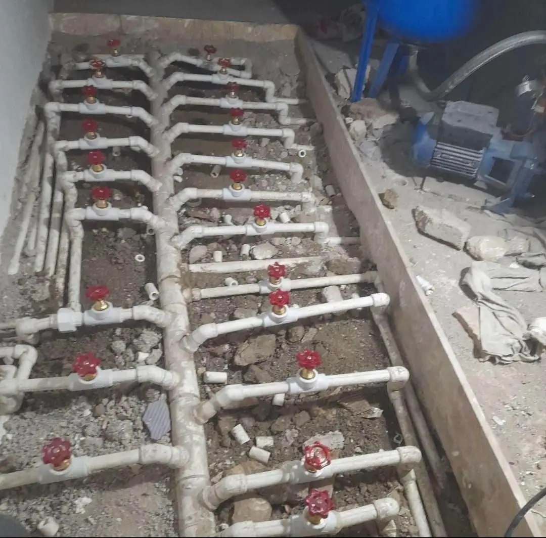 لوله کشی گاز آب فاضلاب پکیج تخریب