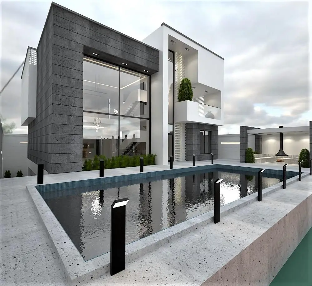 طراحی تخصصی ویلا و طراحی پلان نما داخلی و محوطه