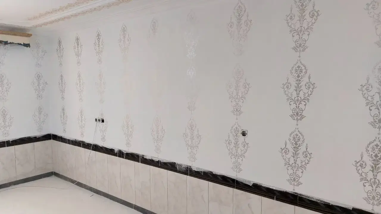 نقاشی ساختمان ساده و طرح کاغذ دیواری